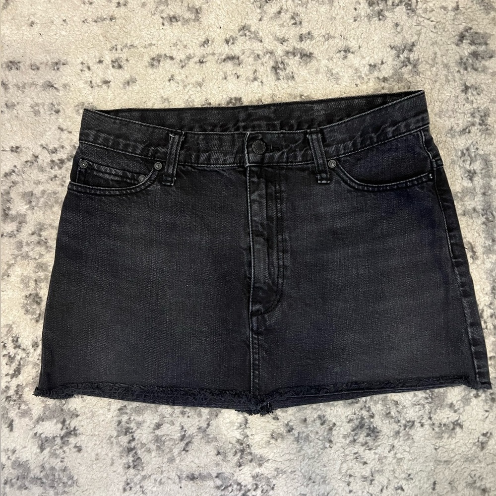 Free People black denim skirt